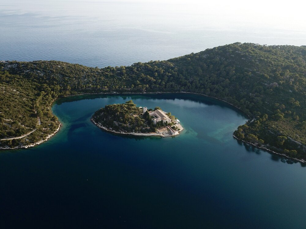 An island within an island on the island of Mljet along the Dalmatian Coast in Croatia