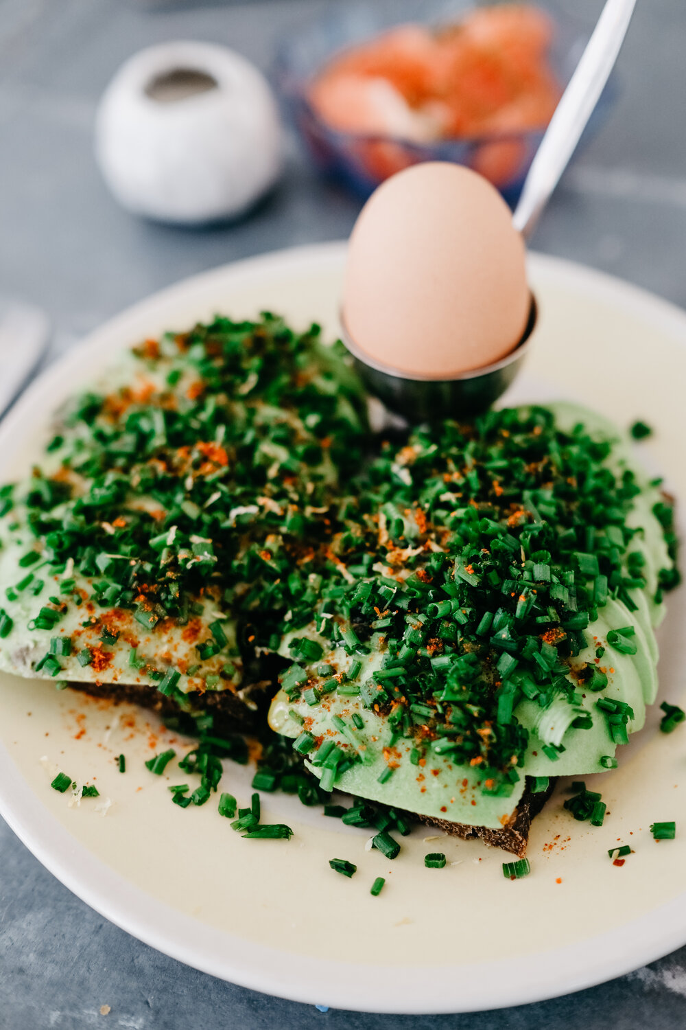 Soft boiled egg with green toast | Copenhagen