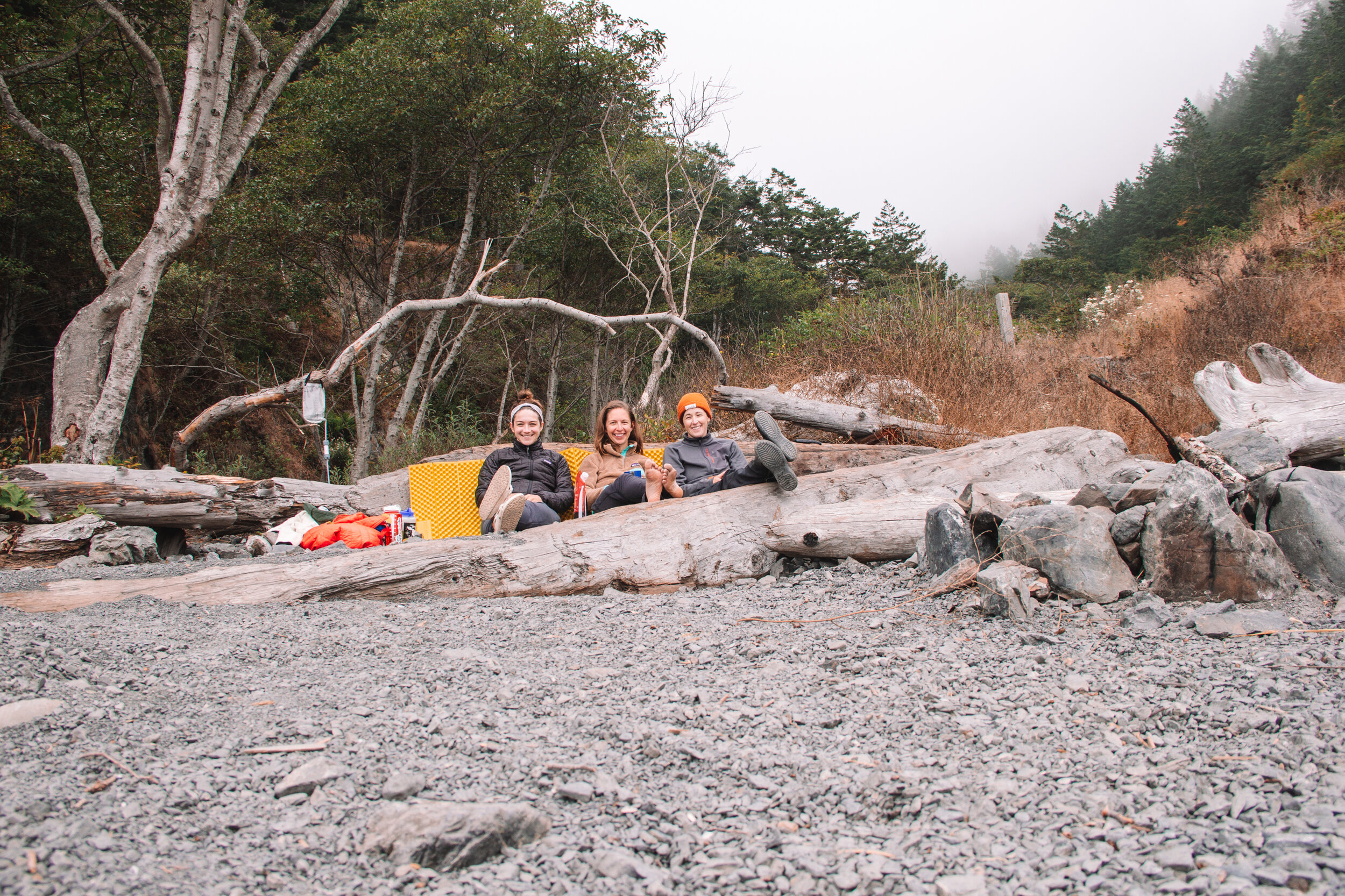 Enjoying the sunset at Buck Creek Campsite on the Lost Coast Trail