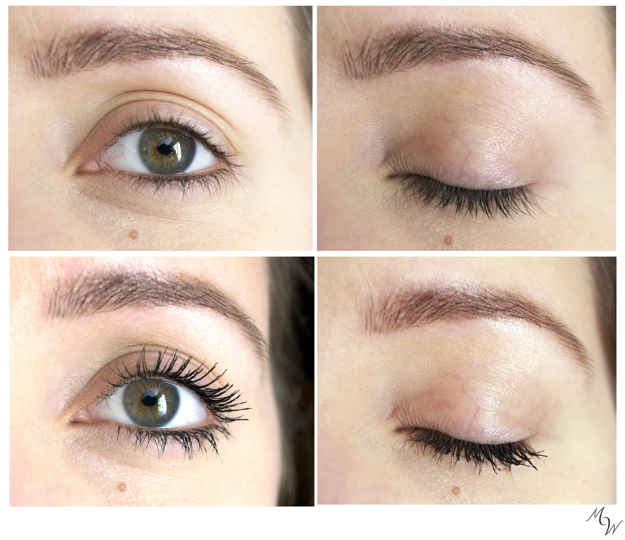 Before and after Lily Lolo Mascara.