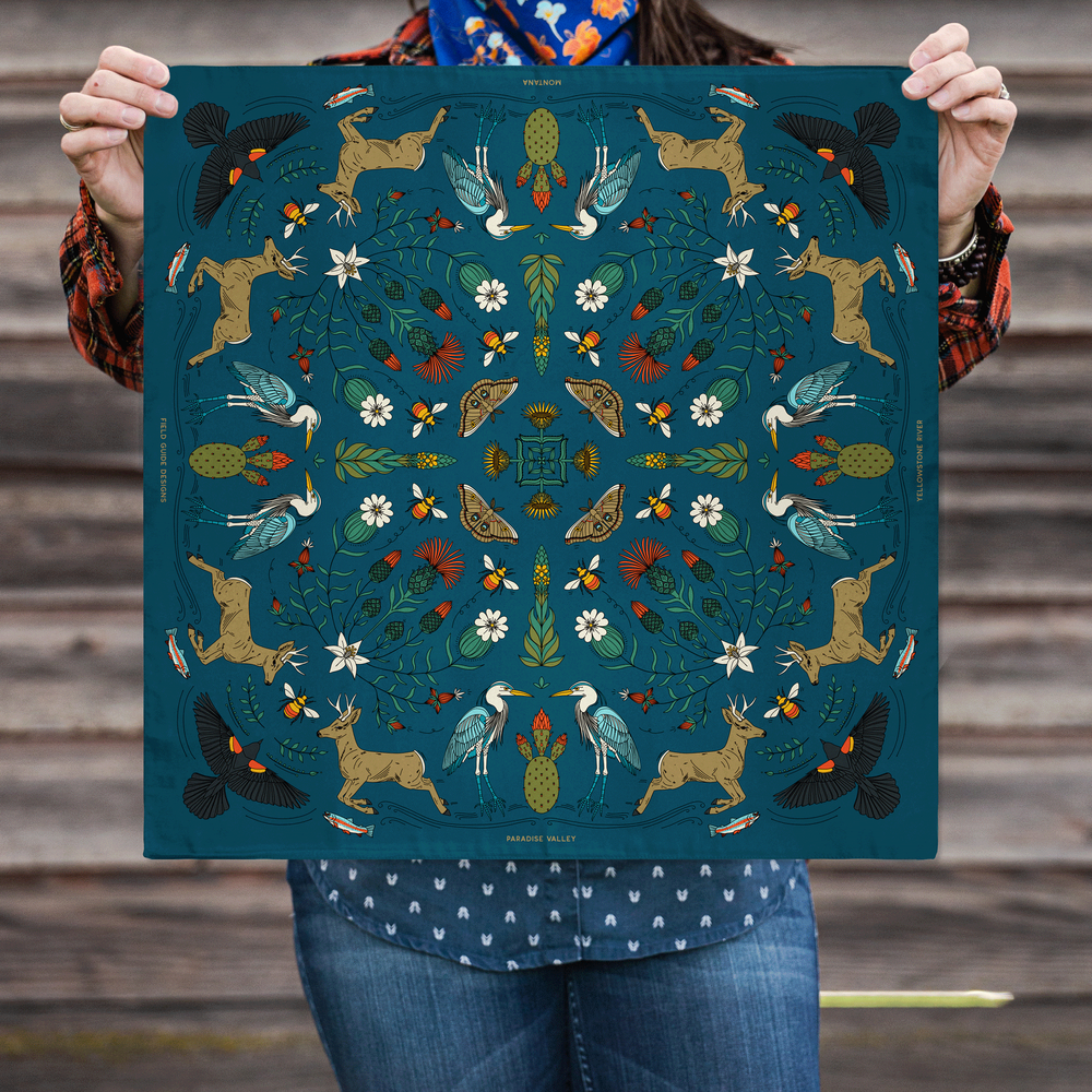 Paradise Valley, Montana Landmark Bandana by Field Guide Designs