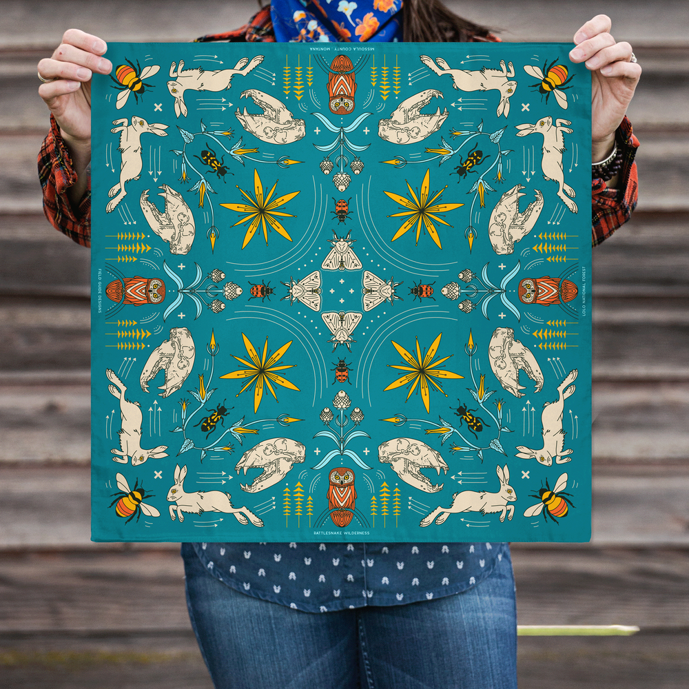 Rattlesnake Wilderness, Missoula, Montana Landmark Bandana by