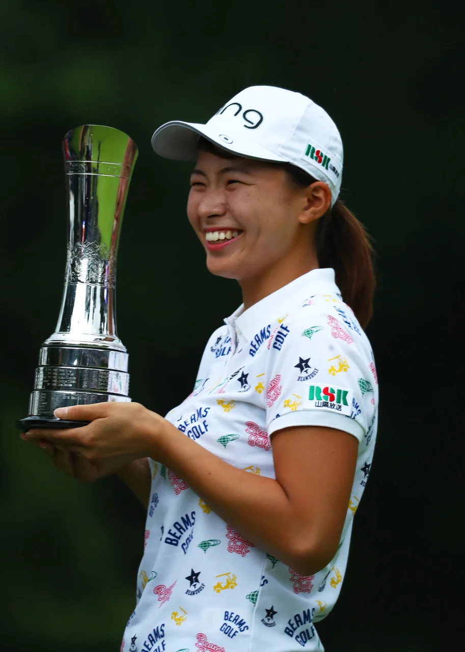 Hinako Shibuno is all smiles after winning the Women’s British Open in England. Photo credit: The R&A
