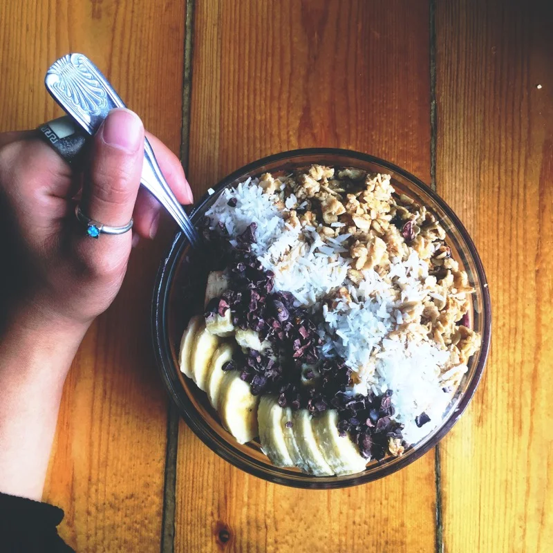 acai bowl from hippie cafe / caffe coco