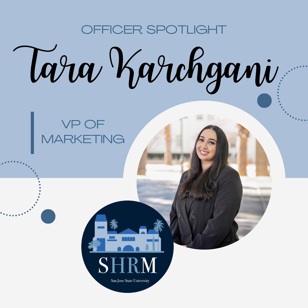 Meet our VP of Marketing, Tara Karchgani ✨💙

Swipe through to see what SHRM means to Tara and what her personality item was!

Pronouns: she/her/hers

Major: Business Administration - Human Resource Management 

Anticipated Graduation: Spring 2023

M