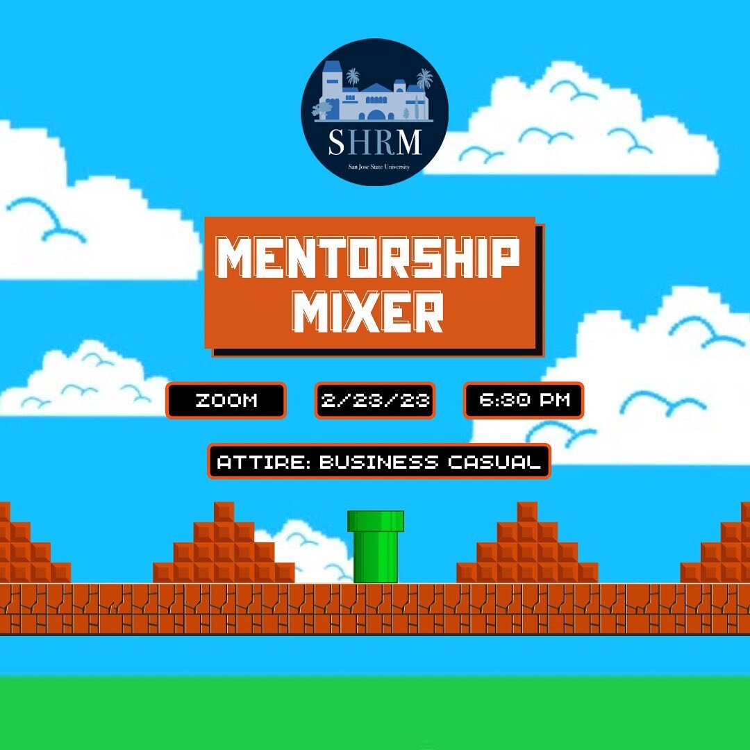 🌟Attention SHRMies!🌟

Are you interested in having a mentor to help you with professional development? Do you want to connect and network with professionals? 

Come and join us for the Mentorship Mixer on Thursday, February 23rd at 6:30pm on Zoom t