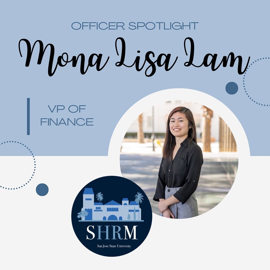 Meet our VP of Finance, Mona Lisa Lam ✨💙

Swipe through to see what SHRM means to Mona and what her personality item was!

Pronouns: she/her/hers

Major: Business Administration - Human Resource Management 

Anticipated Graduation: Fall 2023

Myers 