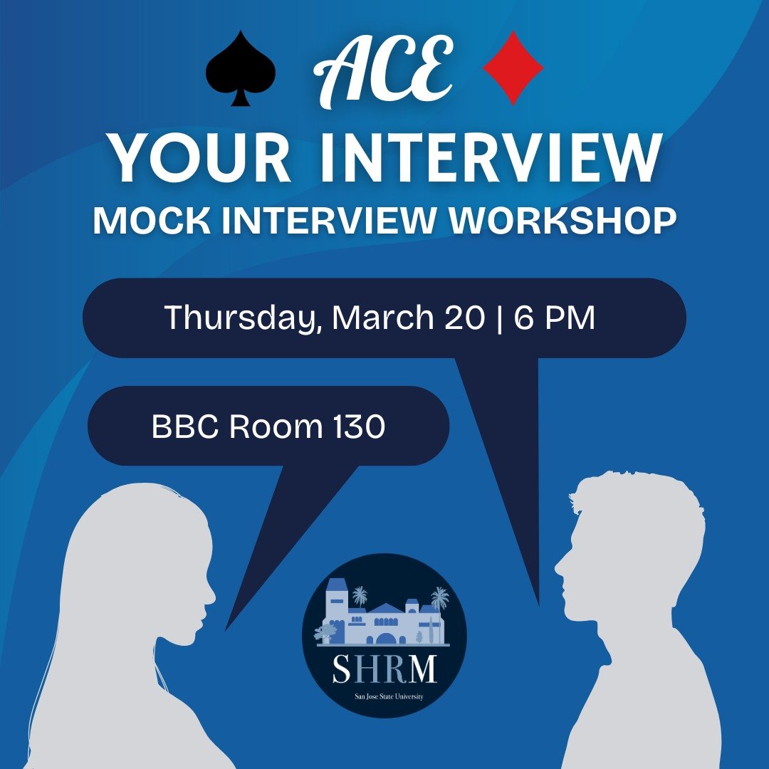 Join us for Mock Interview Night to enhance your interview skills, gain confidence, and learn how YOU can ace &spades;️ your interview!

Details:
Date: Thursday, March 20th
Time: 6:00 pm - 7:30 pm
Location: BBC 130

This event is a fantastic opportun
