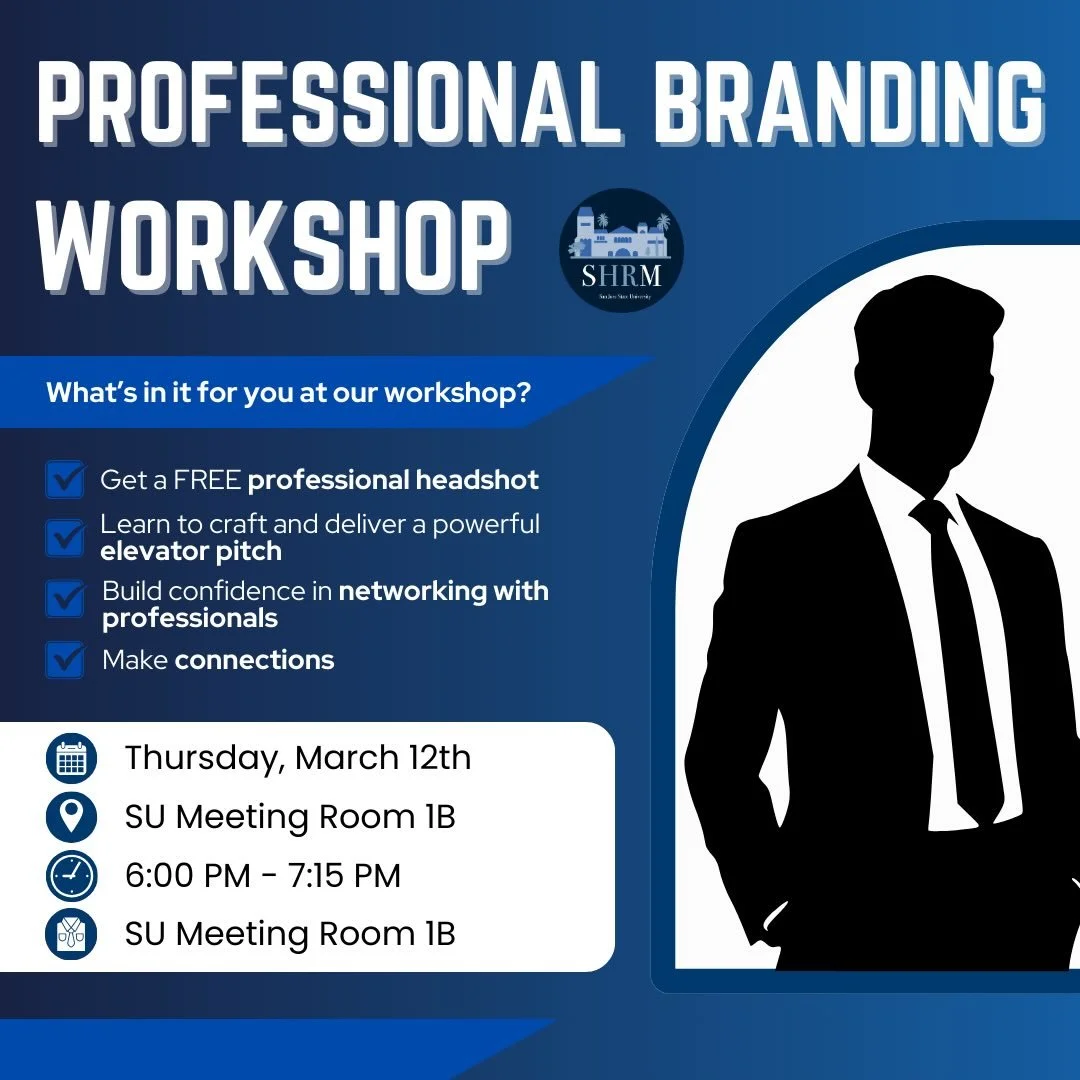 Join us at our Professional Branding Workshop and take the next step toward your professional goals!💼💙

Whether you&rsquo;re preparing for internships, career fairs, or full-time roles, this event will help prepare you to show up as your best and m