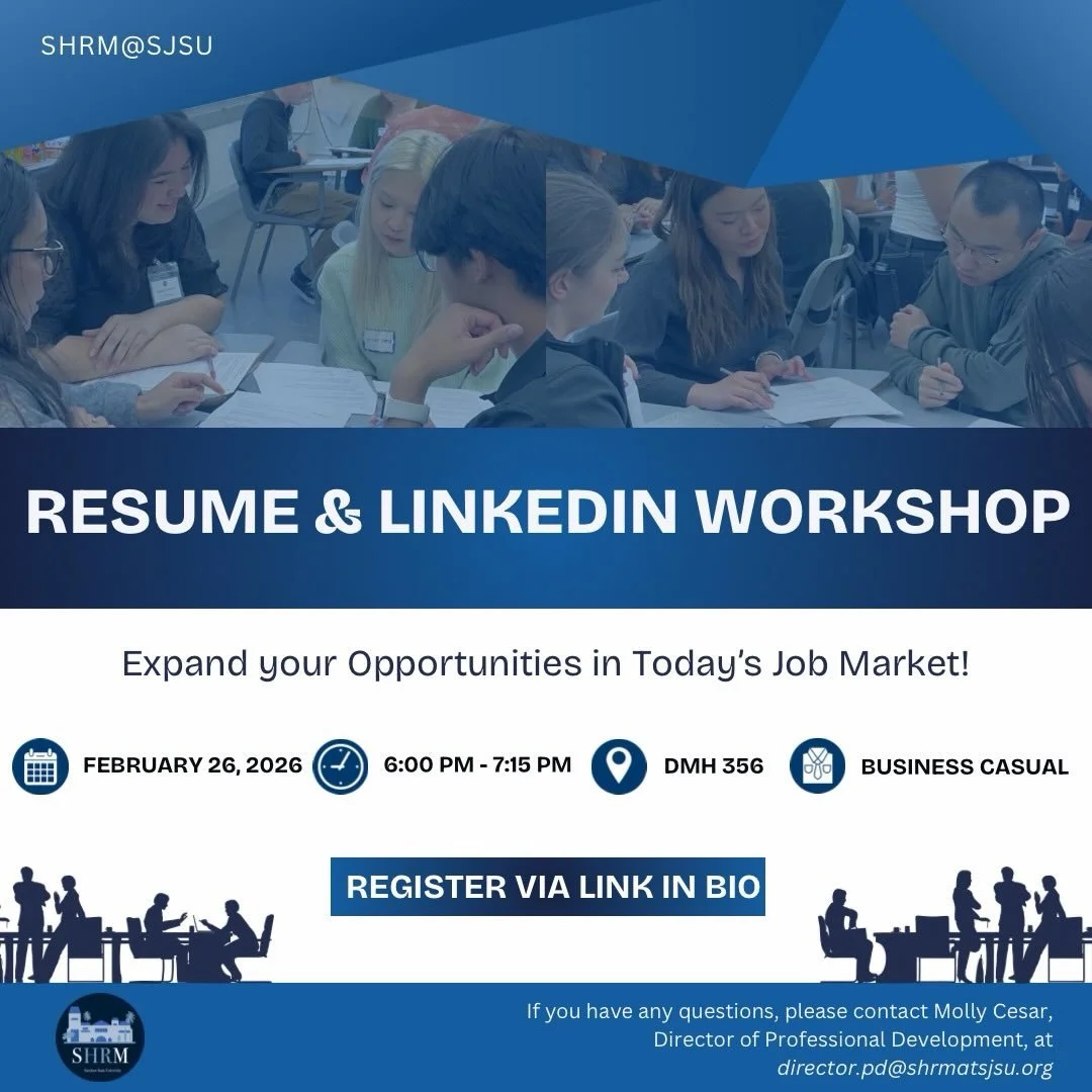 Ready to stand out in today&rsquo;s competitive job market?💙

Elevate your Resume &amp; LinkedIn profile and join us Thursday, February 26, for our interactive workshop! Learn directly from students leaders and experienced HR professionals. You&rsqu
