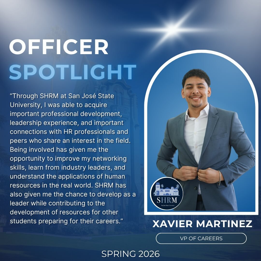 ✨Officer Spotlight Series: Pt. 8✨

We are proud to introduce our VP of Careers, Xavier Martinez!

As the VP of Careers, Xavier manages the career development activities for members by arranging professional events, collaborating with HR professionals