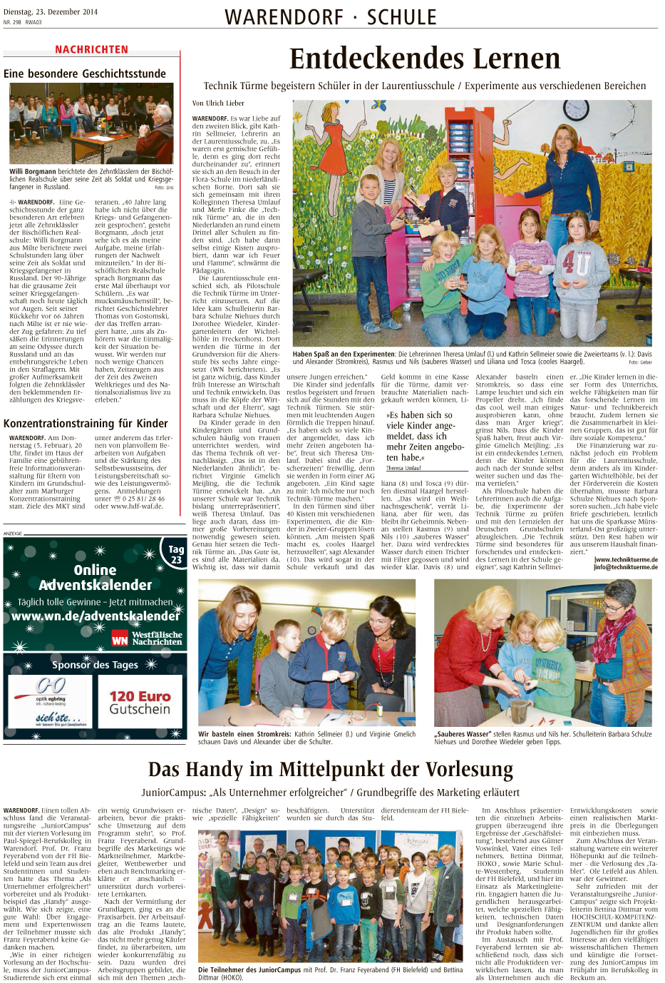 Entdeckendes Lernen fördern und Experimente in den Unterricht integrieren mit den Experimentierkästen und Baukästen der Technik Türme für weiterführende Schulen