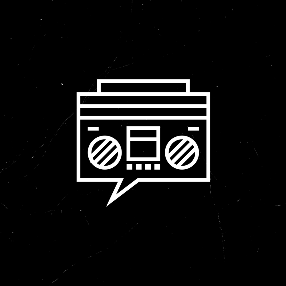 The alternate logo carries the same aspects as the EQ logo while combining the concepts of โword of mouthโ and transportable sound.