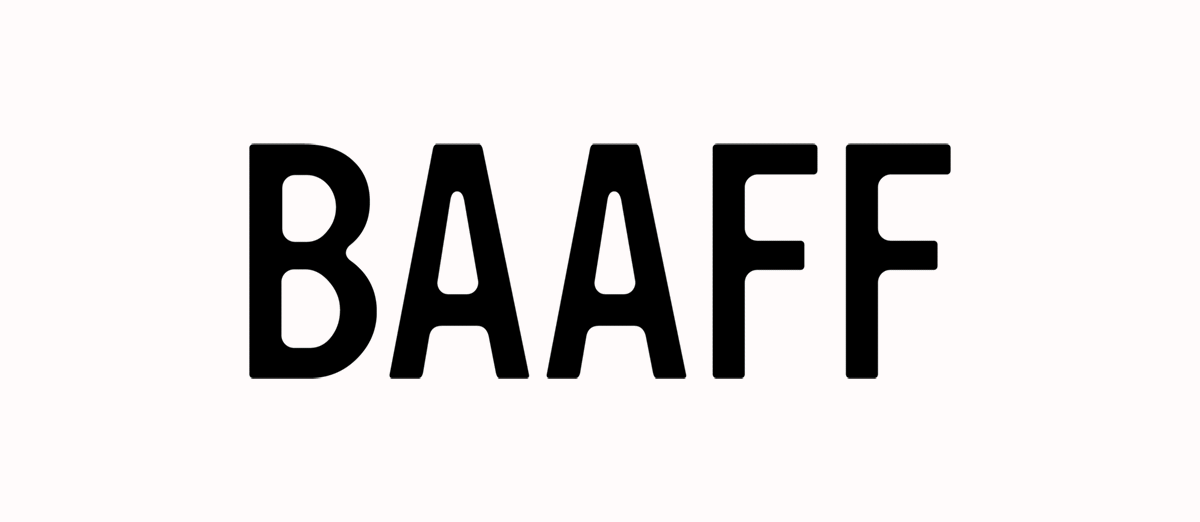Re-branding for the Boston Asian American Film Festival BFA Graphic Design Degree Project With the letterforms of YWFT Ultramagnetic recalling the soft corners of film strip sprockets, BAAFF’s logotype stretches to unlimited expanses, creating a modular mark that references not only wide-screen formats but also broadened horizons and perspectives. Just as BAAFF seeks to foster an open door for cross-cultural discourse, each letter reveals content like an entryway, allowing peeks into vivid captures of aspects that lie within. Its function is poignant, static or animated.