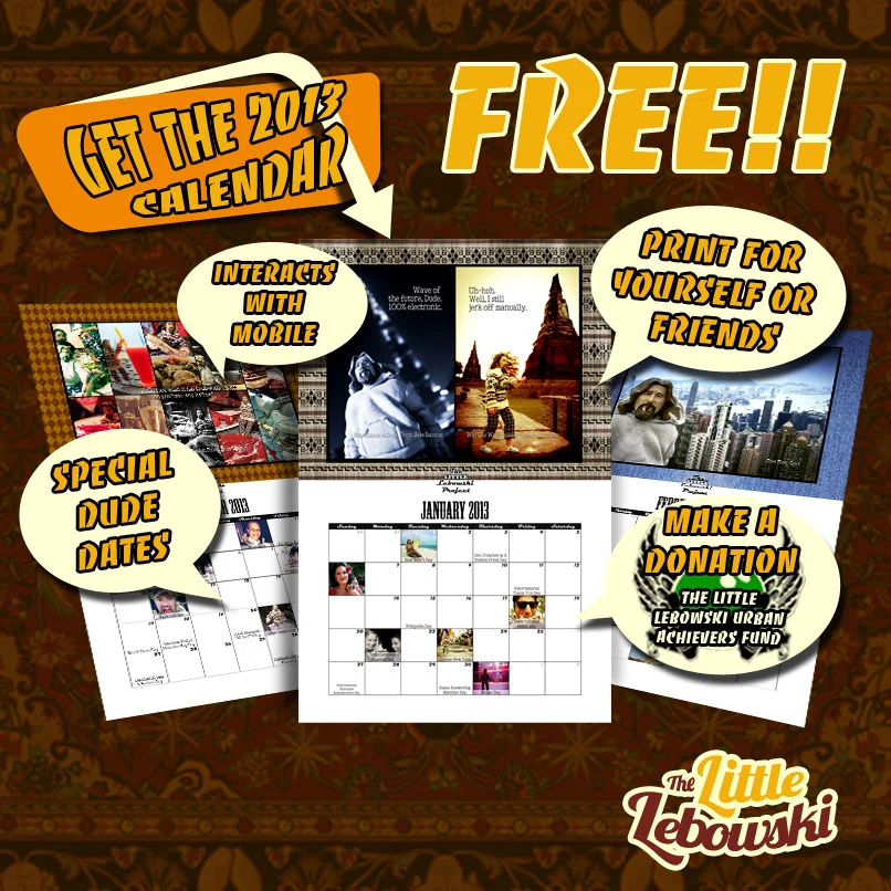 Free Lebowski Calendar 2013