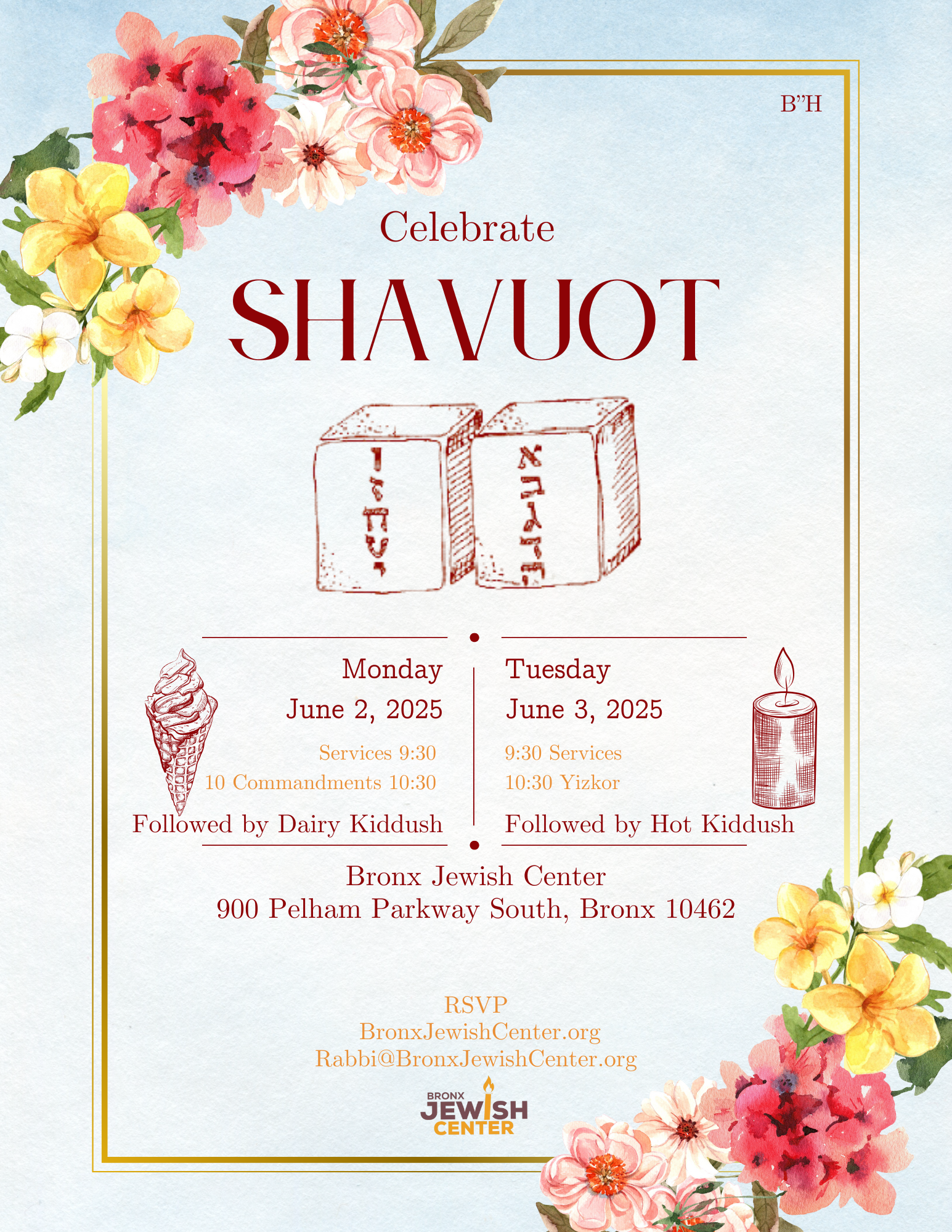 10 Commandments and Shavuot Ice Cream Party