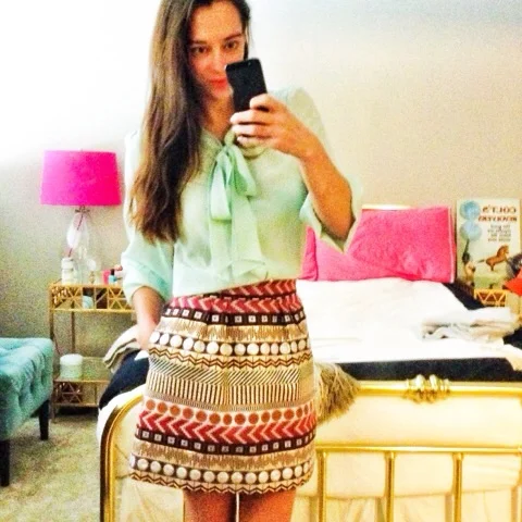 Top: Lilly Pulitzer ; Skirt: Anthropologie
