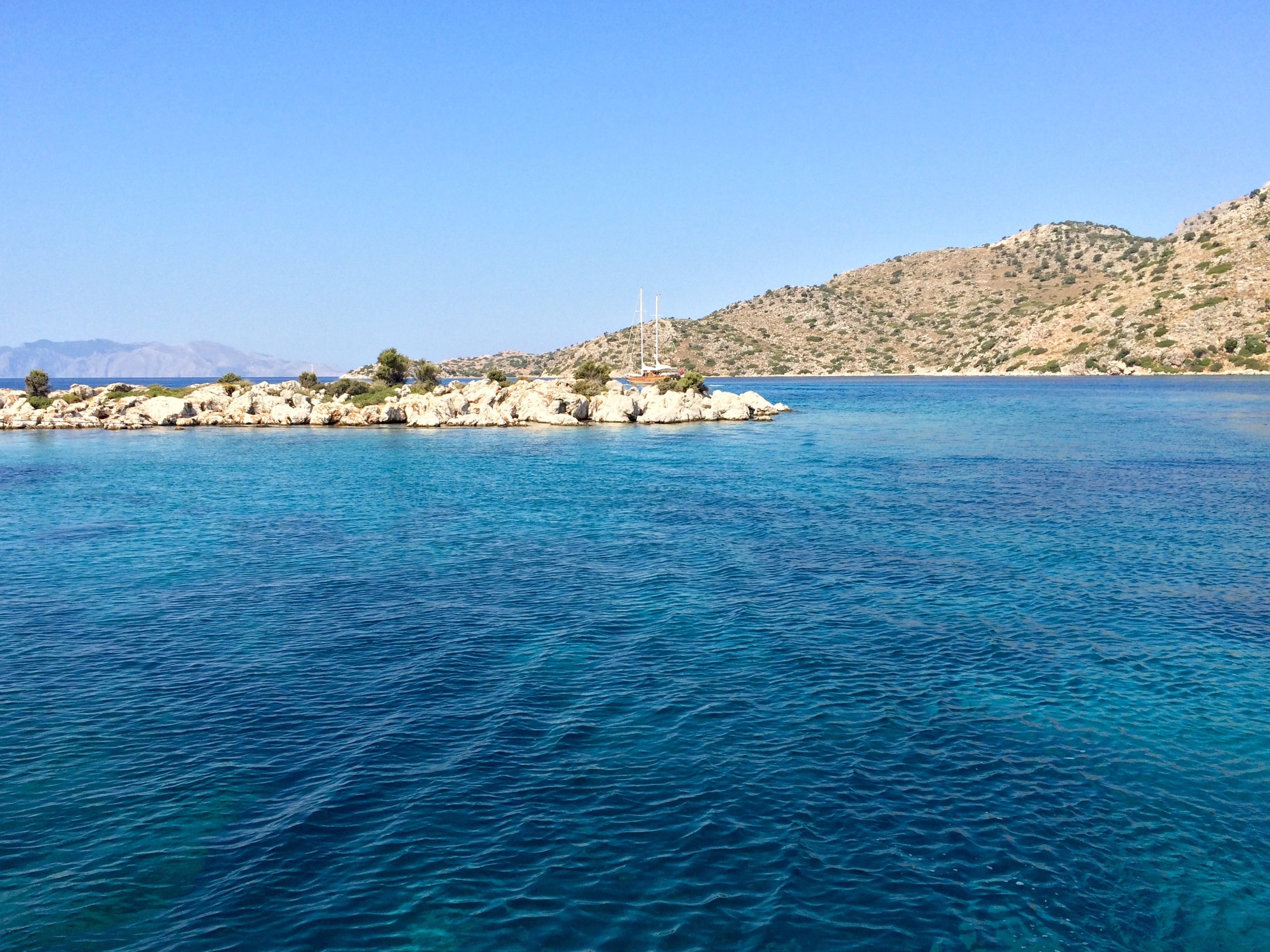 Shallow waters made for a slow and scenic cruise into Bozburun