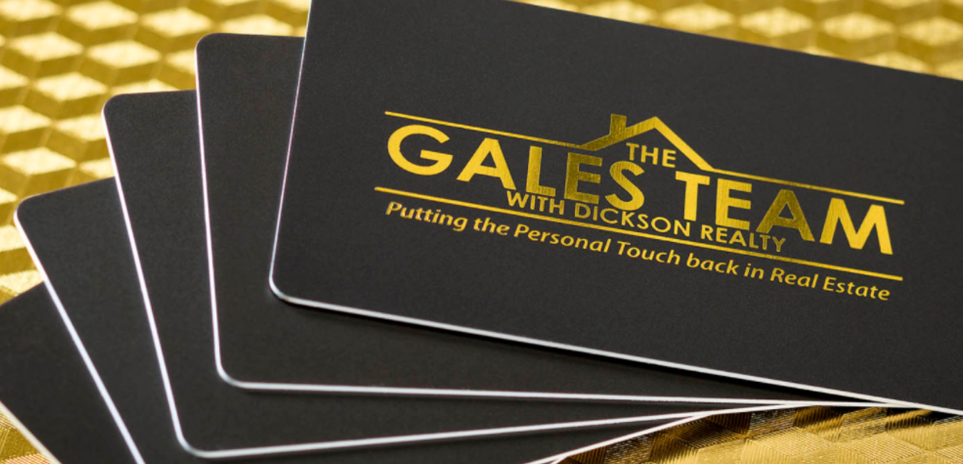Black Plastic Business Card with Gold Foil Printing
