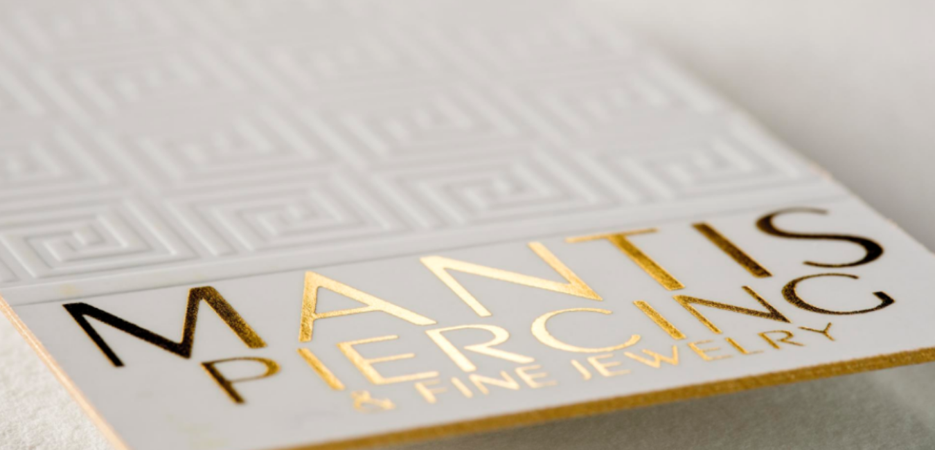 Blind Emboss Thick Business Cards with Gold Foil Printing