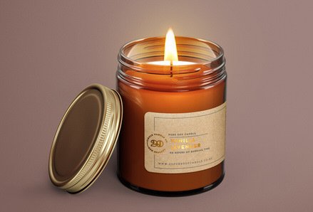 Gold Foil Candle Sticker Label Design