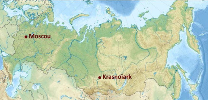 Krasnoïarsk (en russe : Красноярск) est situé dans le sud de la Sibérie occidentale, c’est une étape importante sur le trajet du Transsibérien. Elle est la troisième ville de Sibérie et compte environ 1 million d’habitants.