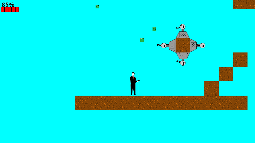 A demonstration of the turrets rotation so the base is always on a near by block