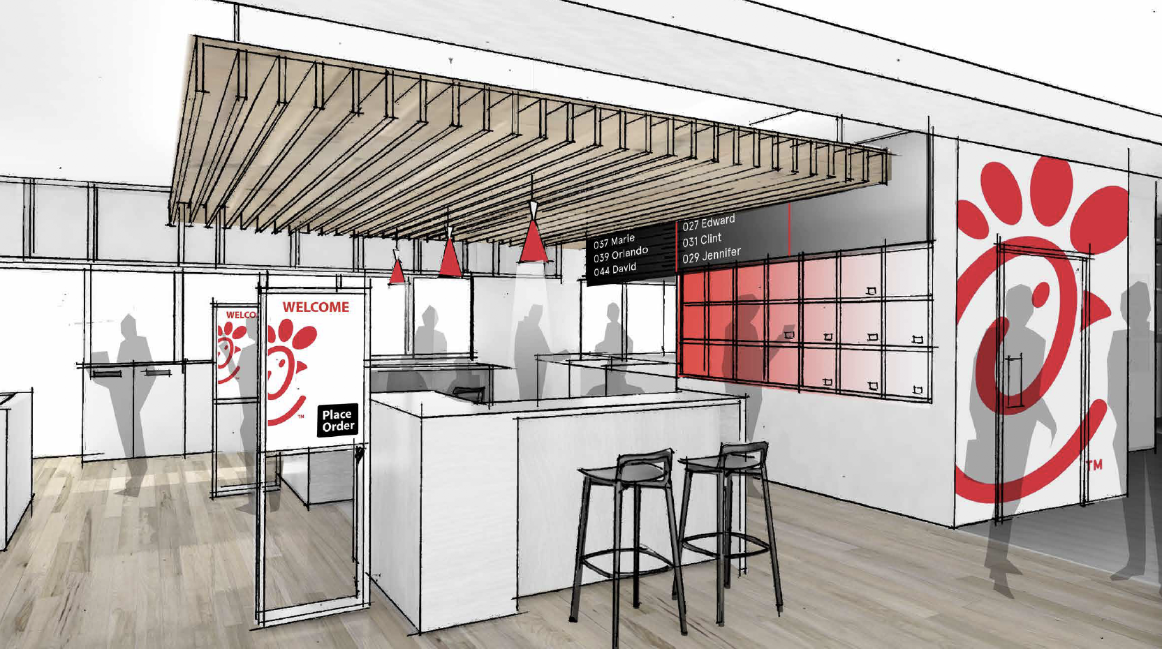  Was an integral part of a client workshop where we created and visualized a multitude of future meal ordering, receiving, drive-thru concepts. Every idea was brought to life (sketched), evaluated, discussed and rationalized and then determined which
