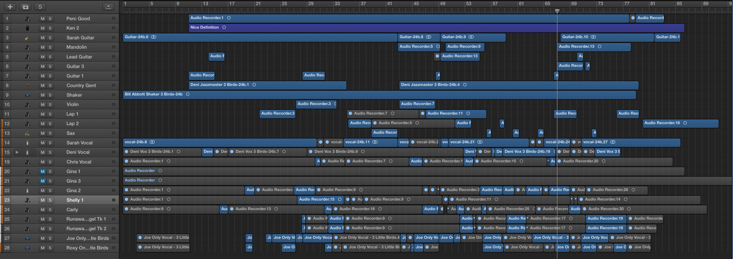 Audio & Video Edit lines from the project.