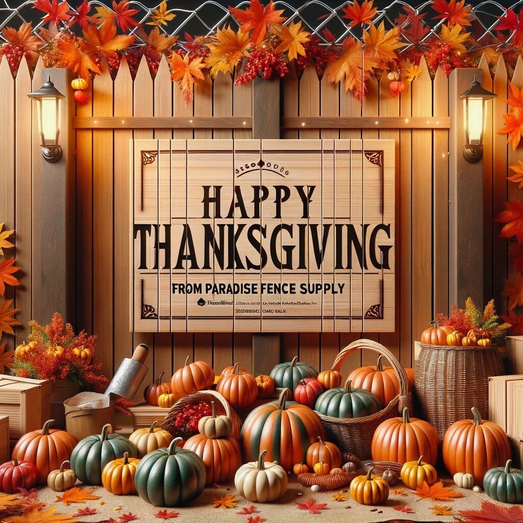 Warm Thanksgiving Wishes from Paradise Fence Supply!
As the season of Thanksgiving approaches, we want to take a moment to express our deepest gratitude for your continued support and trust in Paradise Fence Supply. We consider you an integral part o