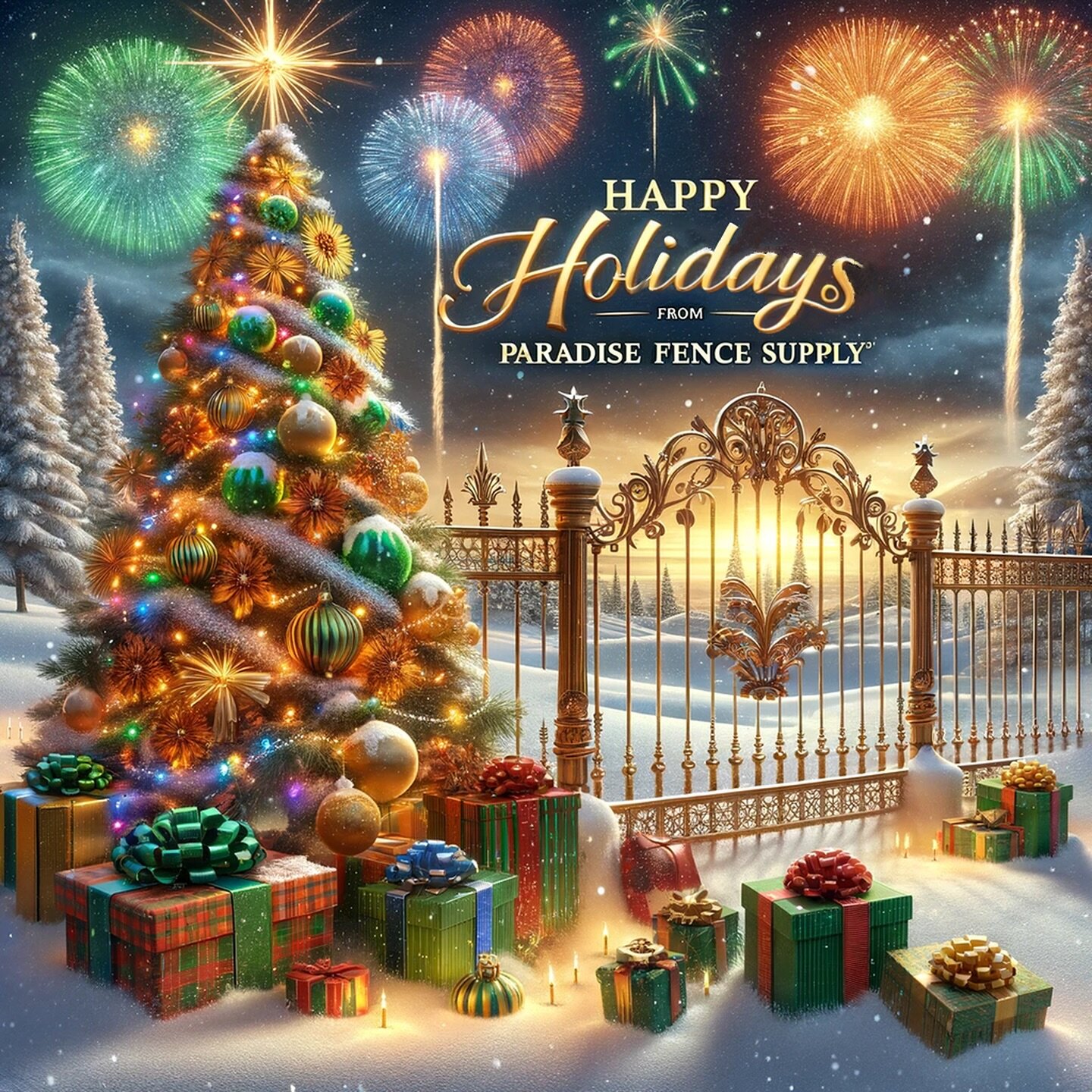 Happy Holidays from Paradise Fence Supply! Thank you for your support throughout the year. Wishing you joy, peace, and prosperity this festive season and in the year ahead. From all of us at Paradise Fence Supply, we look forward to continuing our jo