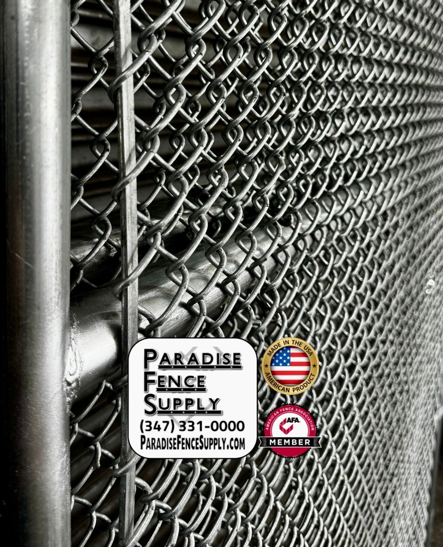 Custom chain-link gates manufactured by Paradise Fence Supply. Our chain-link gates are fabricated to your exact specifications for size, height, and style. Contact us today for all your chain-link fence needs. (347) 331-0000 ParadiseFenceSupply.com 