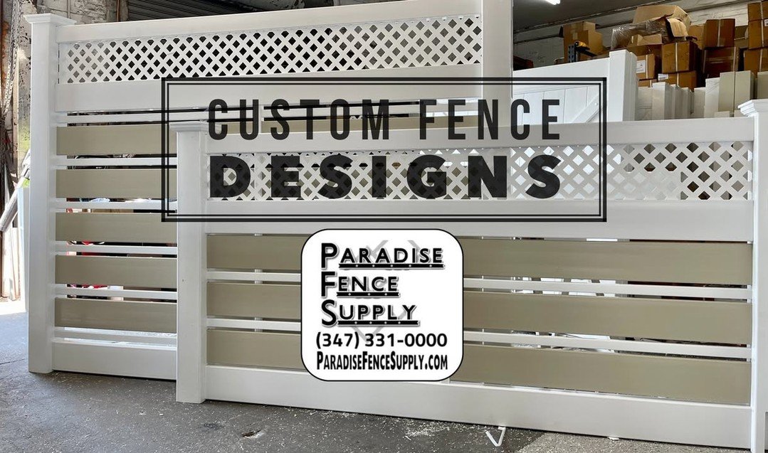 Beautiful one of a kind custom horizontal PVC fence fabricated in our shop to customer specifications. At Paradise Fence Supply we specialize in everything from full privacy to custom PVC fabrication and can create a unique style just for you. Paradi