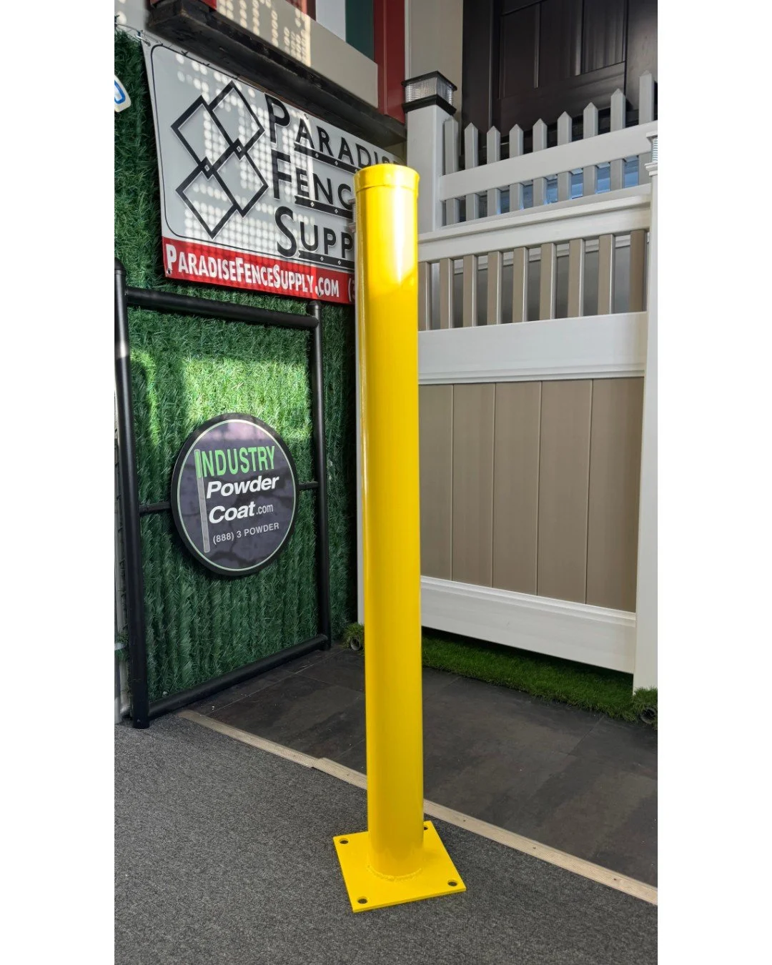 🌟 New from Paradise Fence Supply! 🌟

Introducing our Bolt Down Bollard Post! This robust bollard is meticulously crafted from a 4-inch galvanized pipe, standing tall at 4 feet with an 8x8 square galvanized plate and capped post. Every detail is wel