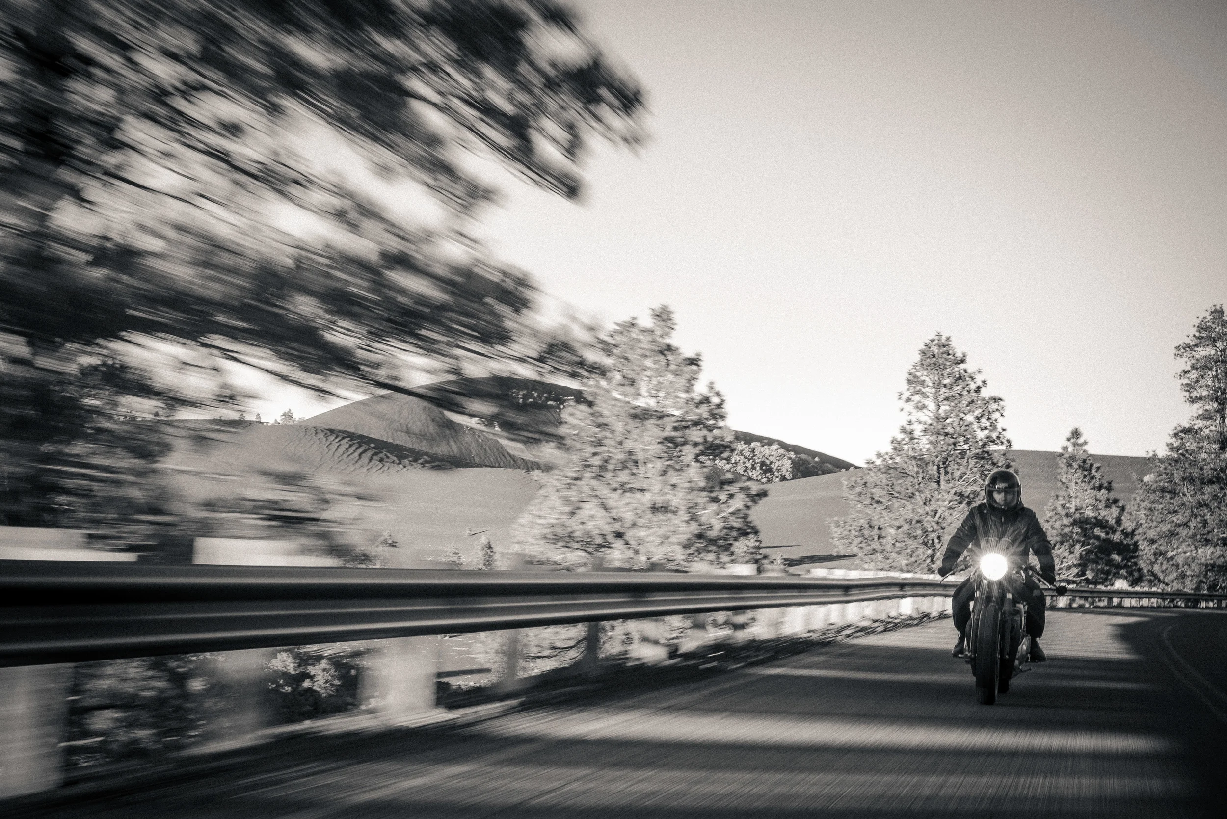 Motorcycle in the cinder hills