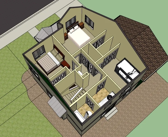 An example of the 2nd level interior floor plan for town homes in the Poplar Grove development.(Artist's rendering, sizes and elevations may vary)
