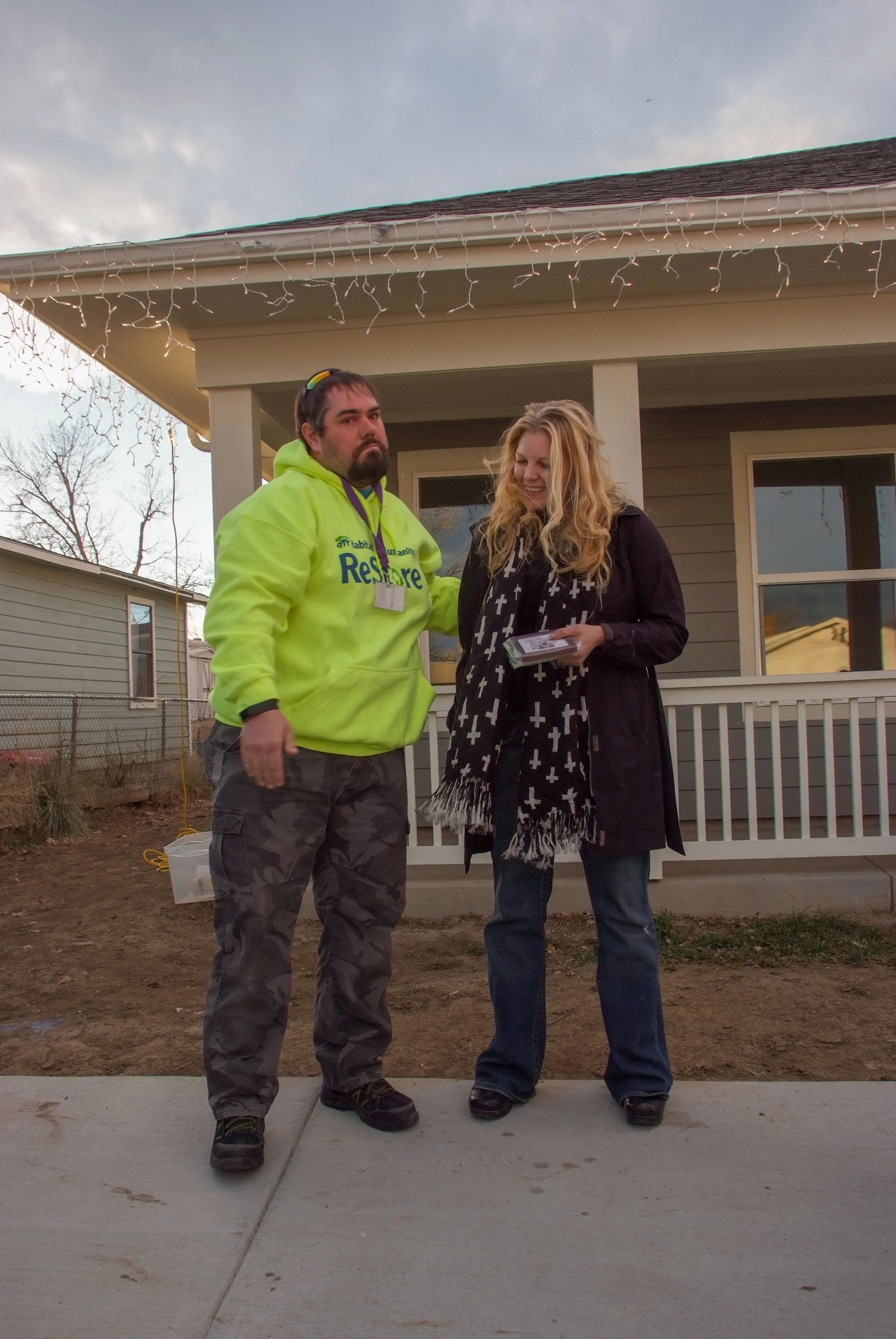 12/28/19 - Tim has been volunteering with St. Vrain ReStore for over ten years. Last Friday, he presented the ReStore gift card to the new Habitat homeowner at the dedication. Tim got to know the Ericksons via their “sweat equity” time at the ReStore. Thank you, Tim, for your years of service and for your commitment to Habitat!
