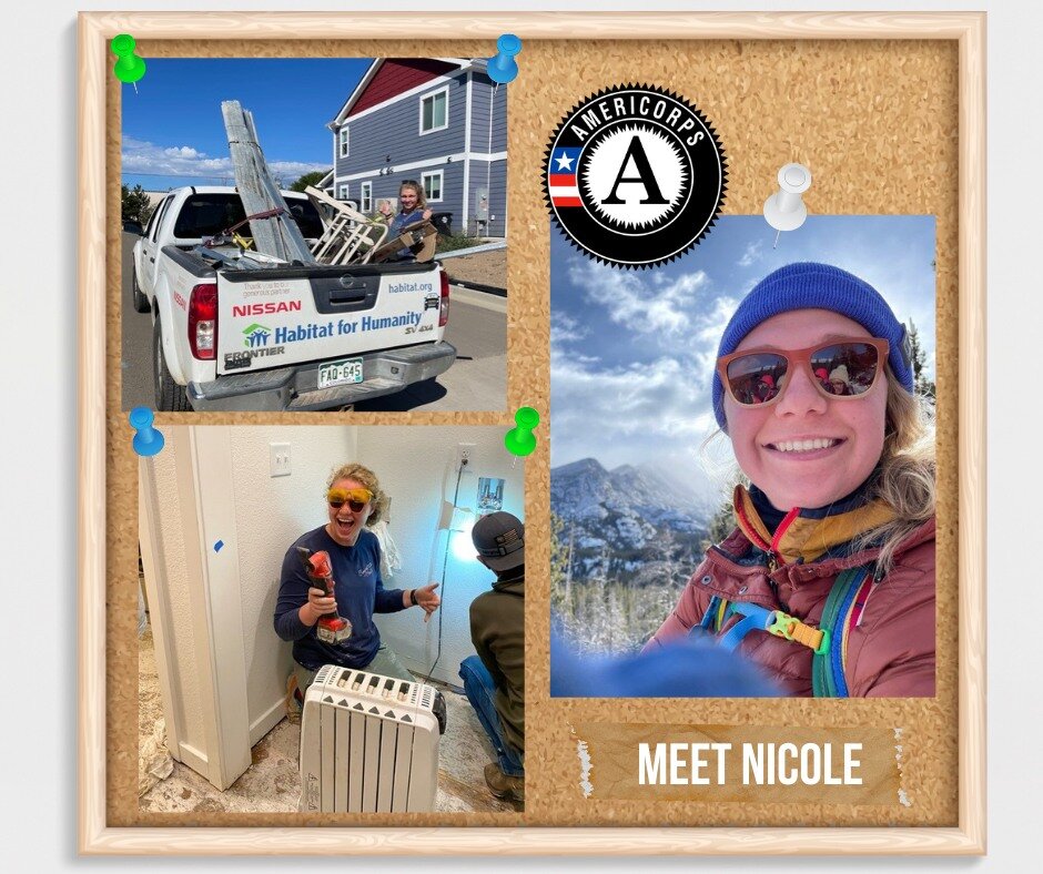 🥳 Happy AmeriCorps Week! 👷&zwj;♀️ Meet Nicole, one of our Construction Crew Leaders.

🔨 Nicole joined the Habitat team after graduating from the University of Colorado Boulder in 2023. 

📐 She studied architecture, but was looking to gain a more 