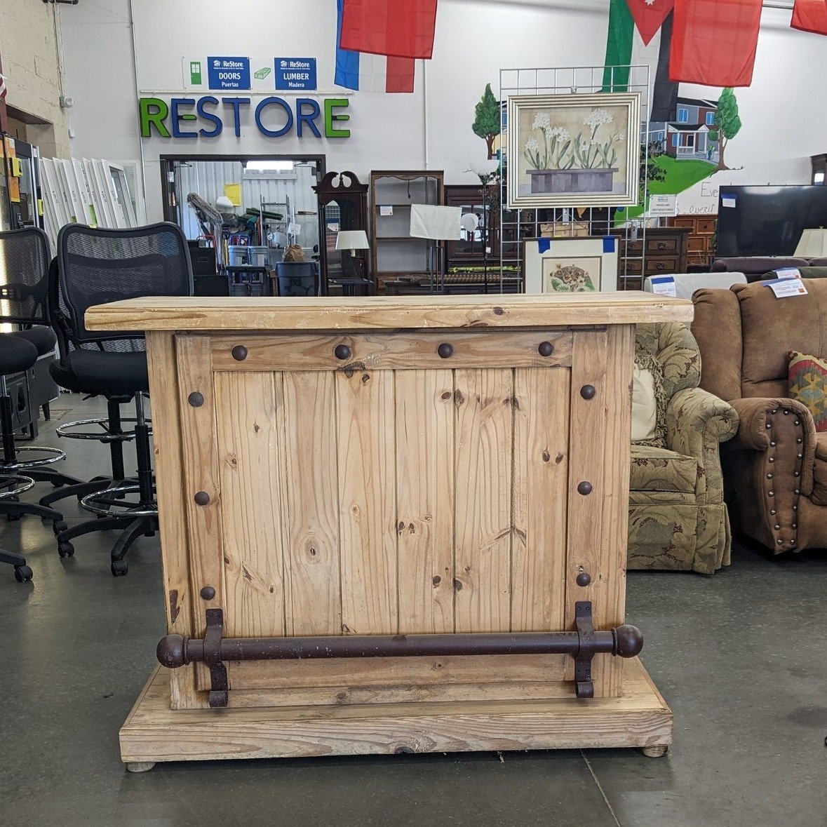 📣Latest in donations at the Longmont ReStore
 Southwest Style Pine Bar 
Measurements: 51&quot;L x 22&quot;W x 30&quot;H
$349.99
💙💚💙
Help build the story of home. 
Shop. Donate. Volunteer.
💙💚💙
 #LongmontRestore #ReStoreDeals #WhatsNew #PineBar 