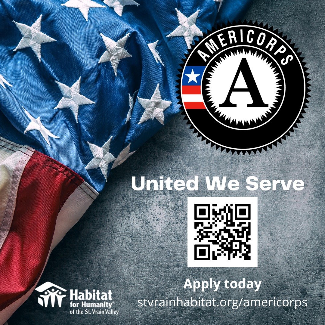 More than 8000 @americorps members have served with Habitat for Humanity, equaling over 12 million service hours. Grow as a leader. Serve with a team. Make a lasting impact. St. Vrain Habitat has 4 open positions - learn more and apply today - www.st