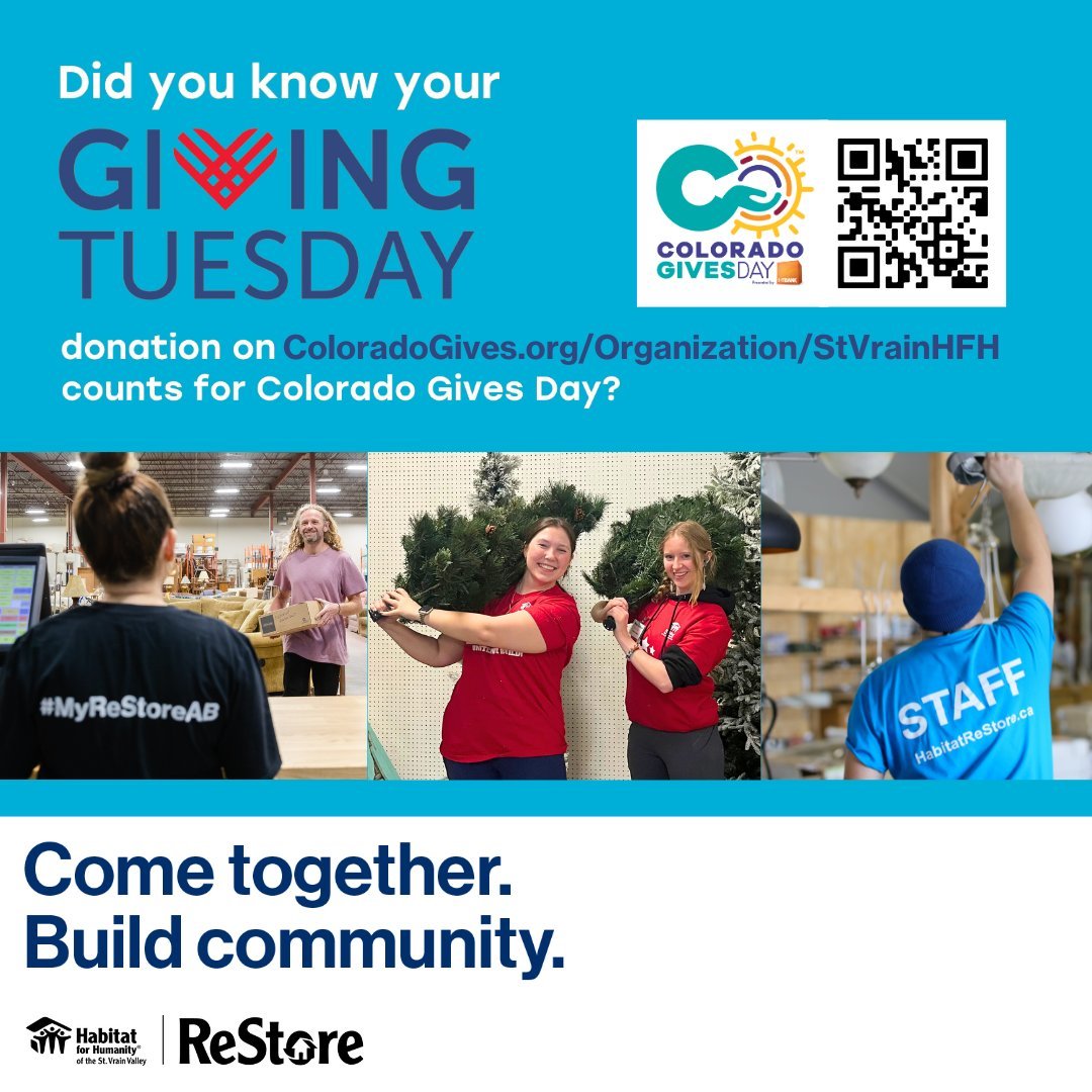 Tomorrow is #GivingTuesday! Your donation today helps us build strength, stability, and self-reliance through shelter&mdash;and it also counts toward Colorado Gives Day, unlocking a share of the $1 million+ Incentive Fund to maximize your impact. Tog