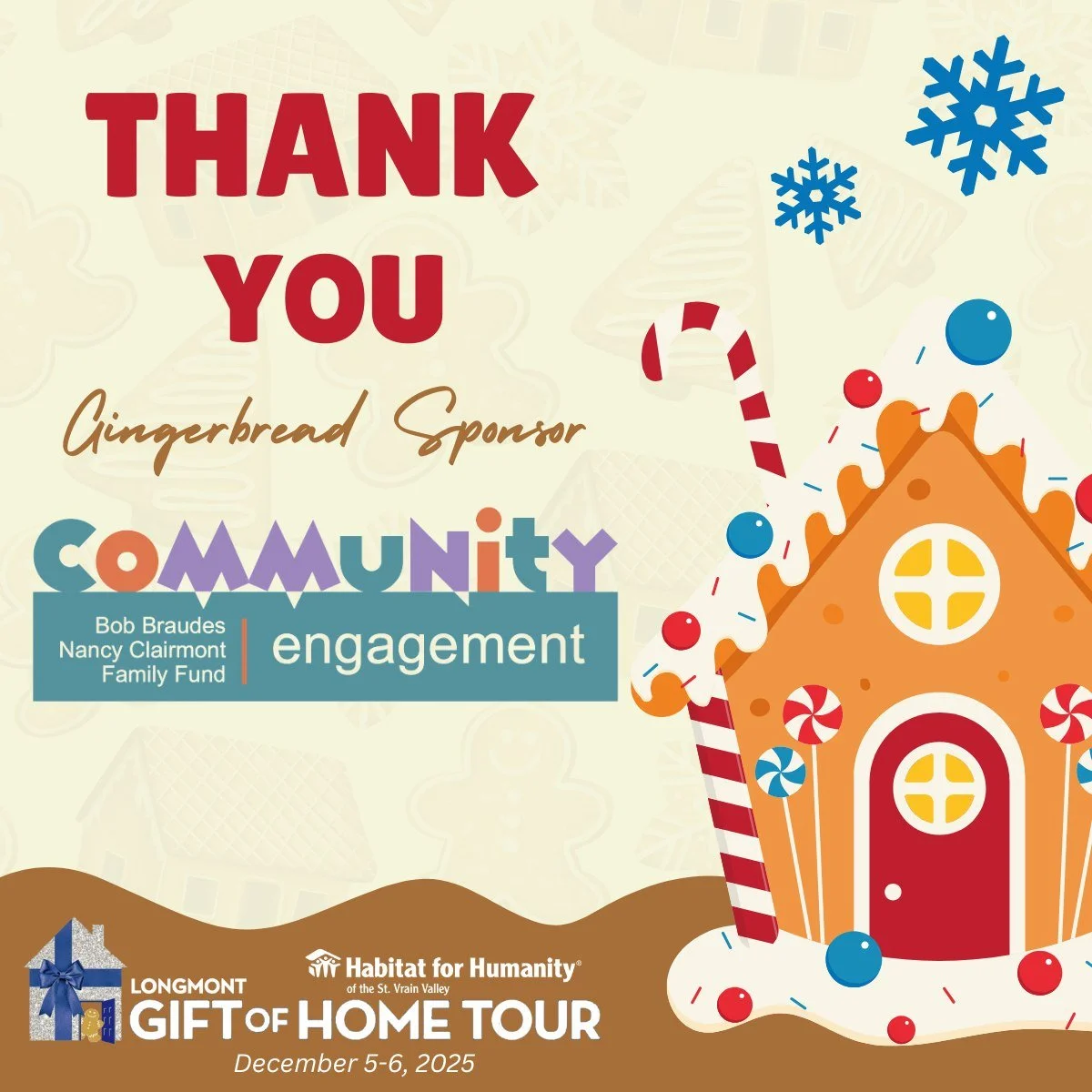 A huge thank you to Bob and Nancy for sponsoring St. Vrain Habitat&rsquo;s Gift of Home Tour! Your generosity helps us celebrate the spirit of Christmas while supporting affordable homeownership right here in our community. 

#GiftOfHomeTour #StVrain
