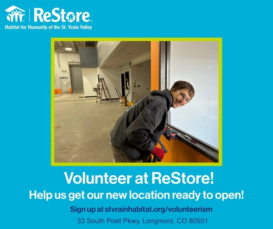 We&rsquo;re getting closer to opening our new ReStore &mdash; and we need your help 💚

Join us behind the scenes to prep our new space and make a big impact in just one day.

🛠️ 4 volunteer days available (5 spots per day)
📅 Fri Jan 23, Sat Jan 24