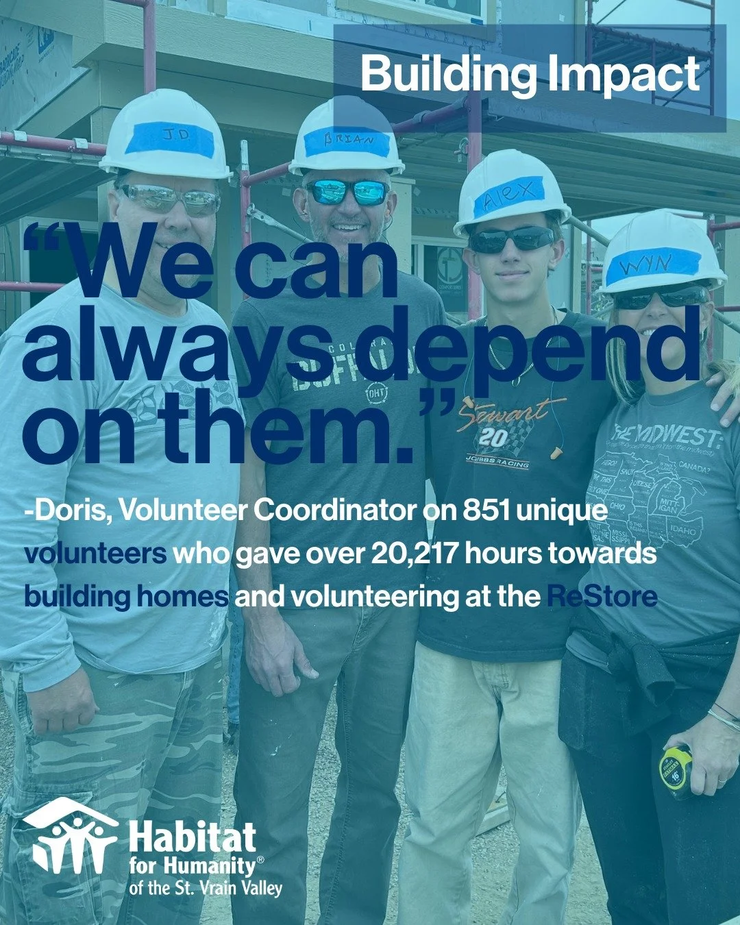 Volunteers are the foundation of everything we do. As Volunteer Coordinator Doris shared in our 2025 Annual Report, &ldquo;We can always depend on them.&rdquo; That reliability&mdash;week after week, year after year&mdash;makes it possible to build h