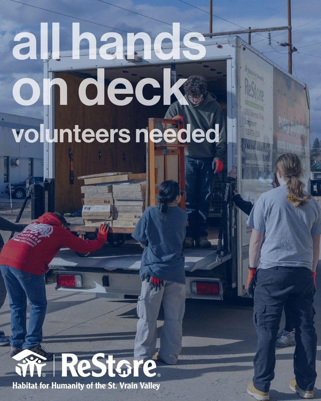 All hands on deck 💪

It&rsquo;s moving week, and we need your help to get everything from our current ReStore to the new space. Individuals and teams welcome, even if you can only jump in for a bit.

🗓 Tuesday 3/24 &ndash; Saturday 3/28
⏰ 10am&ndas