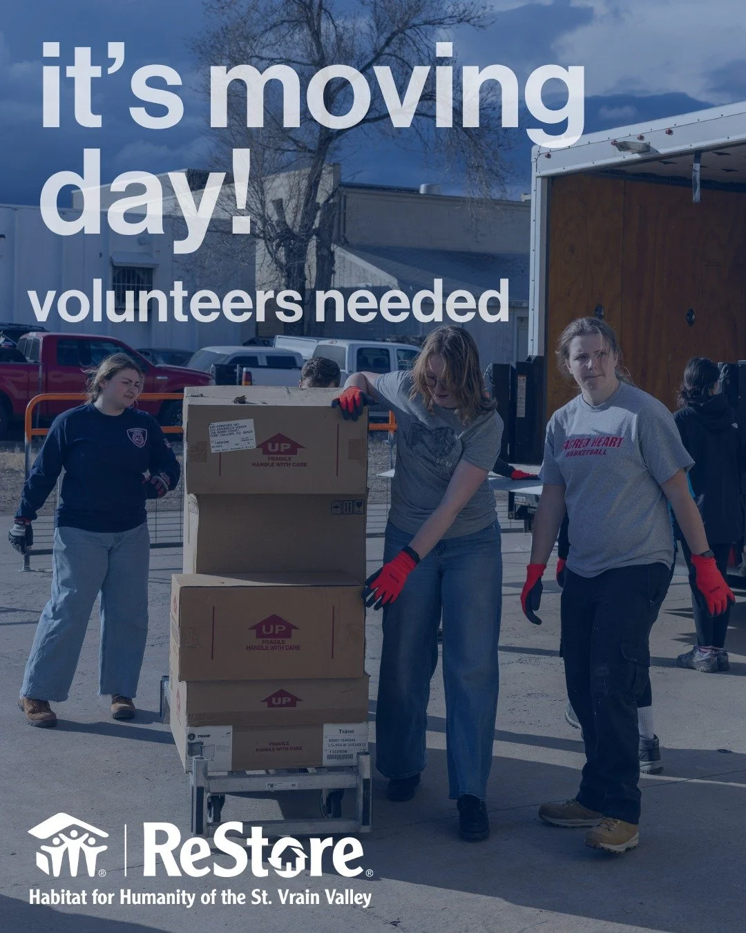 It&rsquo;s moving day 🚛

We&rsquo;re saying goodbye to our current ReStore and getting ready to open the doors to something new. Help us make the move happen.

🗓 Tuesday 3/24 &ndash; Saturday 3/28
⏰ 10am&ndash;5pm

Join us for a shift (or two). We&