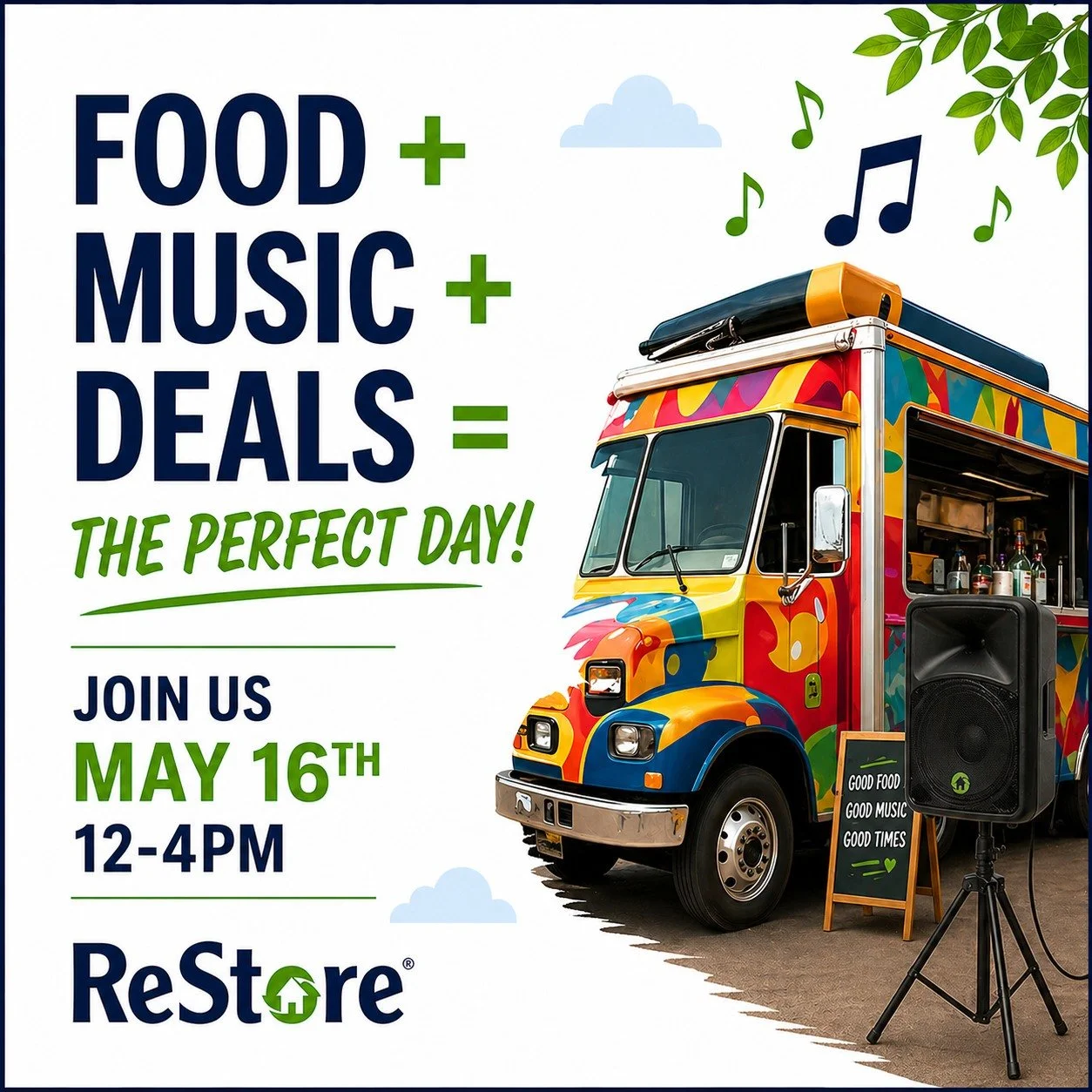 🍔🎶 FOOD + MUSIC + DEALS
Join us May 16 🙌  festivities take place 12-4, shopping hours 10-6.
👉 What are you most excited for?
#HabitatReStore #FoodTruckFun