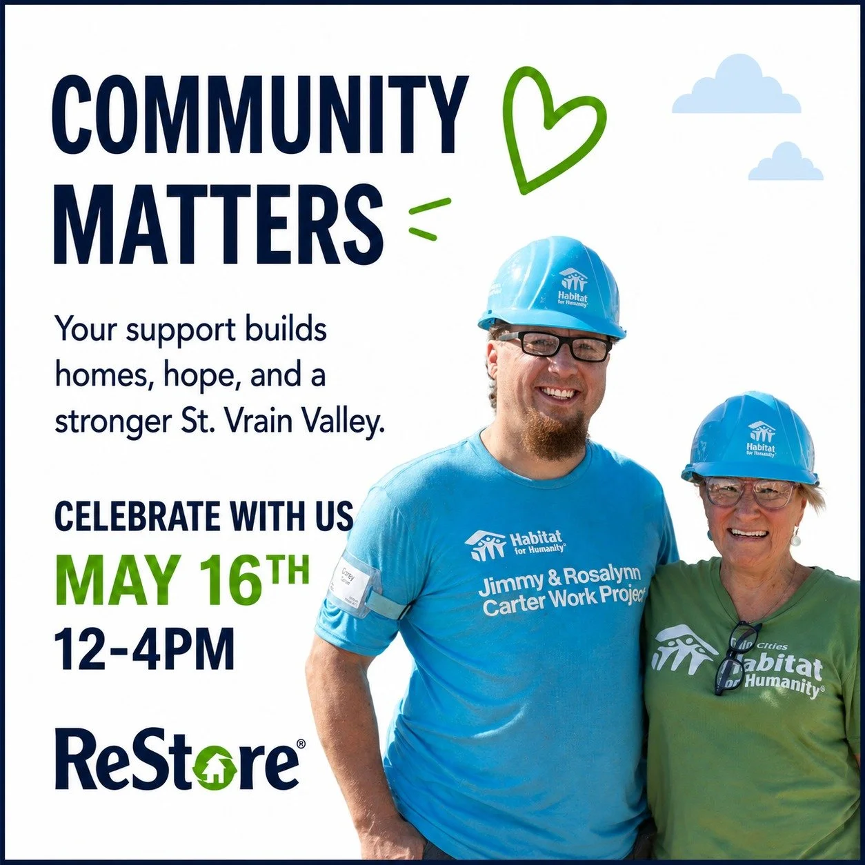 💚 COMMUNITY MATTERS 💚
Celebrate with us May 16!
👉 Comment 💚 if you support local!
#HabitatReStore #SupportLocal