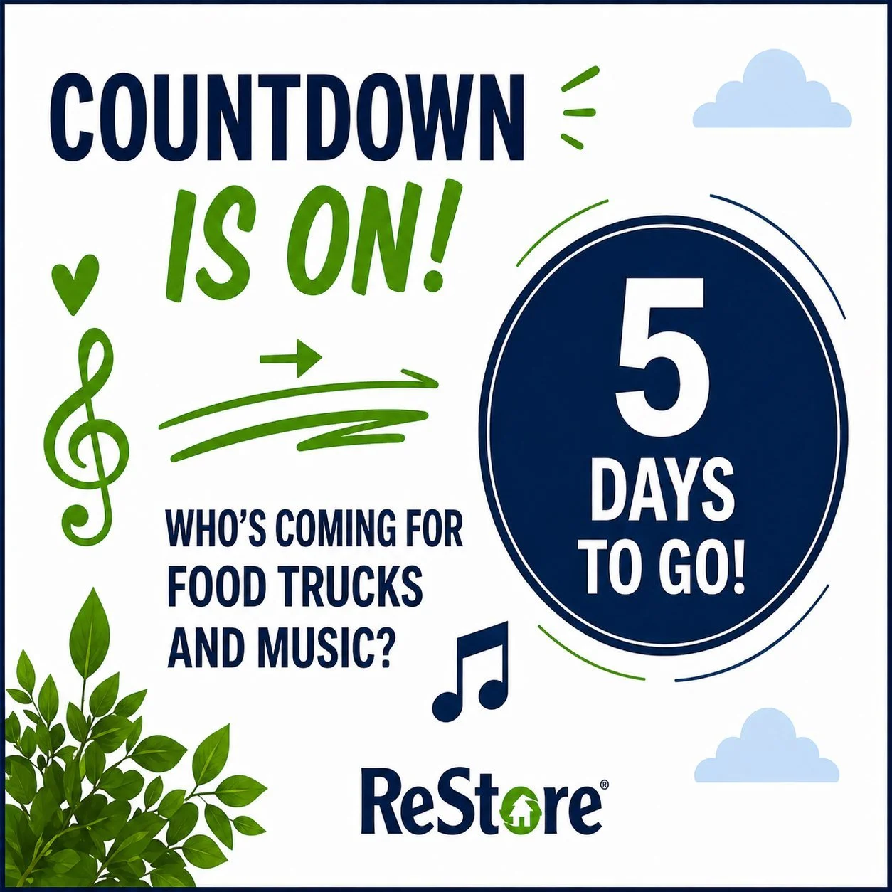 📣 Our new store is OPEN Tues - Sat, 10-6, and we&rsquo;re Counting down for our Grand Opening Celebration!
👉 Comment &ldquo;I&rsquo;m in!&rdquo;
#HabitatReStore #Countdown
