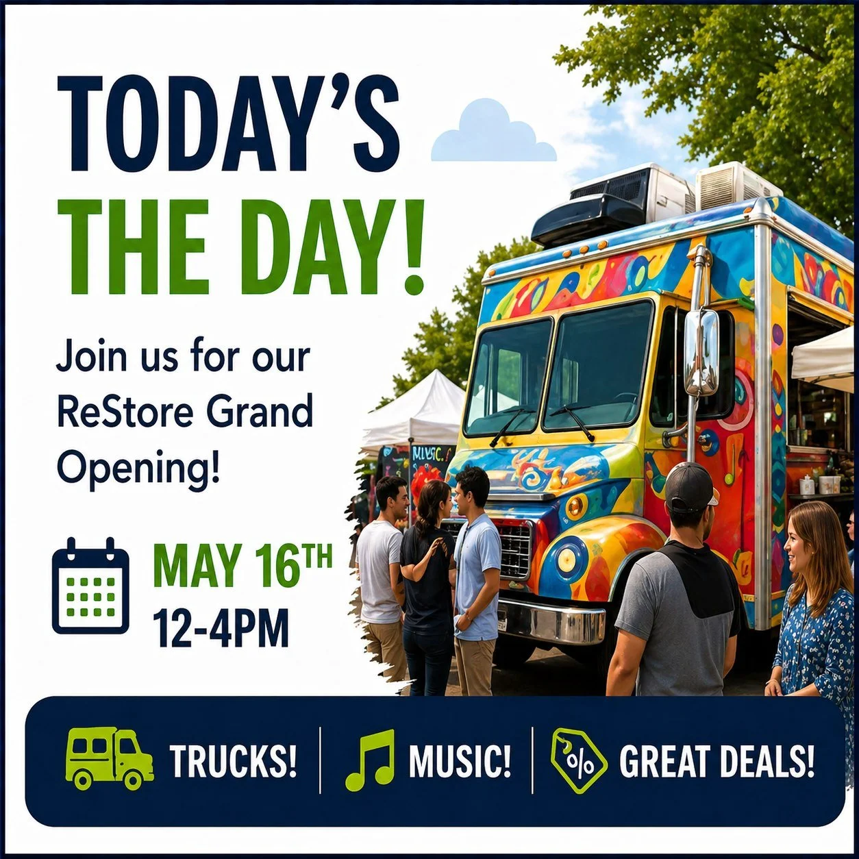 🎉 TODAY&rsquo;S THE DAY!
Join us NOW! 🙌
📍 33 S Pratt Pkwy |  Festivities take place 12-4, shopping hours 10-6.
#HabitatReStore #GrandOpeningDay
